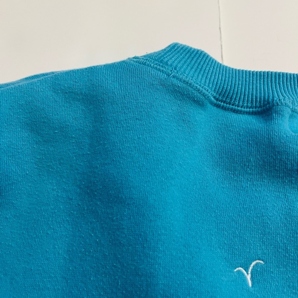 Quacker Factory Vintage Beach Chair Two Sided Sweatshirt Light Blue Size Small - Picture 9 of 12